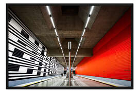 Gerahmter Kunstdruck U-Bahn München - Oberwiesenfeld