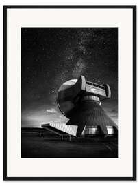 Gerahmter Kunstdruck Erdfunkstelle Raisting Schwarz Weiss