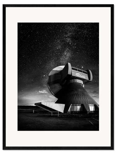 Framed art print Erdfunkstelle Raisting Black and White