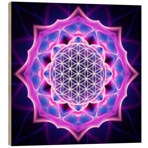 Quadro de madeira Flower of Life - Spiritual Awakening