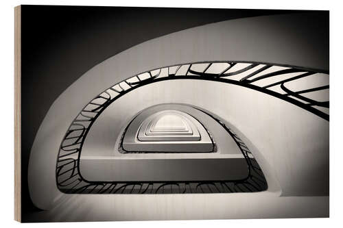 Wood print Stairs BW