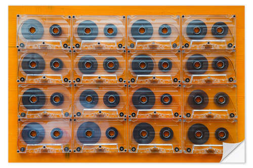 Selvklebende plakat Transparent audio cassettes