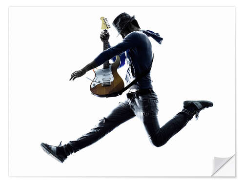 Wall sticker Guitarist jumping in the air