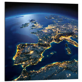 Magnettafel Blick auf Süd- und Mitteleuropa