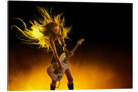 Gallery print Rock girl with an electric guitar