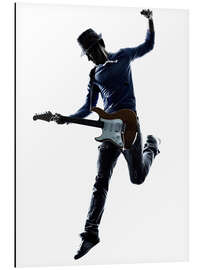 Tableau en aluminium Electric guitarist jumping