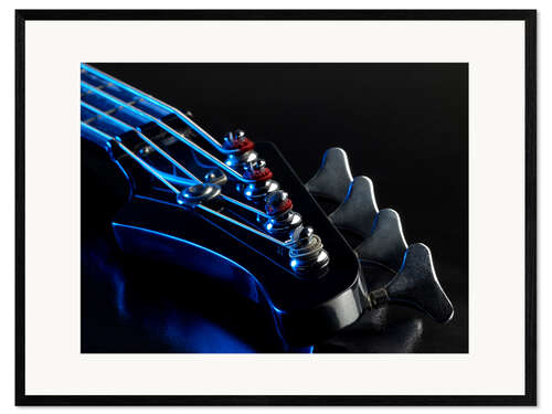 Kehystetty taidepainatus Detail of a bass guitar