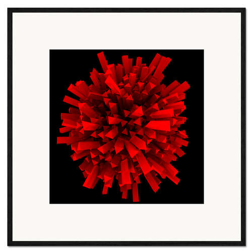 Kehystetty taidepainatus Abstract ball in red