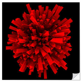 Muursticker Abstract ball in red