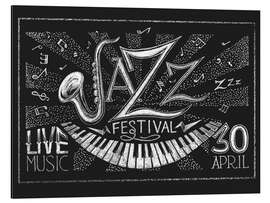 Aluminium print Jazz Festival on blackboard