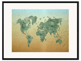 Stampa artistica con cornice Vintage World Map
