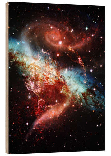 Stampa su legno Nebula and star field in space