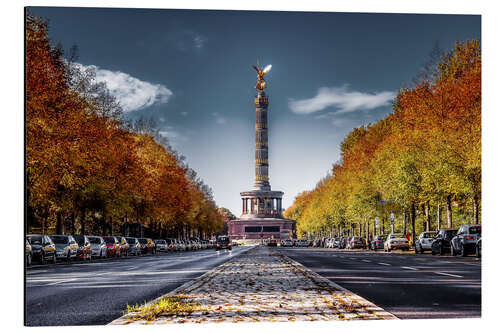 Print på aluminium Victory Column Berlin during Fall