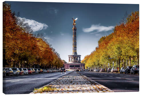 Tableau sur toile Victory Column Berlin during Fall