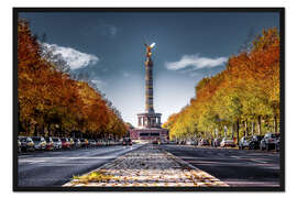 Gerahmter Kunstdruck Siegessäule Berlin im Herbst