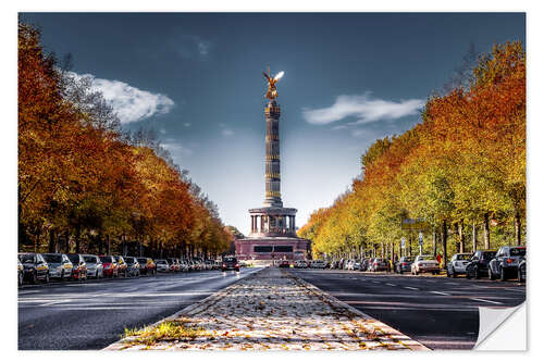 Selvklæbende plakat Victory Column Berlin during Fall