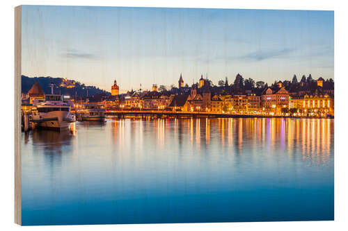 Print på træ Lucerne at Lake Lucerne