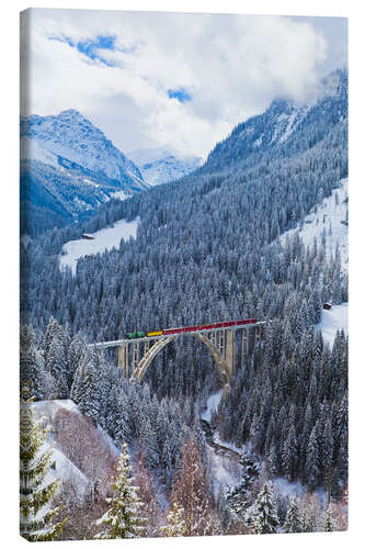 Stampa su tela Rhaetian Railway in the Langwies viaduct