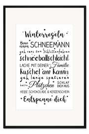 Gerahmter Kunstdruck Winterregeln