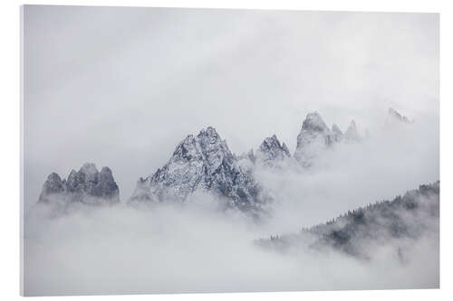 Akryylilasitaulu Haunold in fog, Sexten Dolomites, Italy