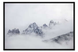 Gerahmter Kunstdruck Haunold im Nebel, Sextner Dolomiten, Italien
