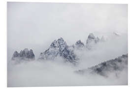 Hartschaumbild Haunold im Nebel, Sextner Dolomiten, Italien