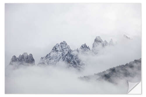 Wall sticker Haunold in fog, Sexten Dolomites, Italy