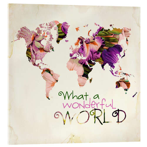 Acrylglasbild What A Wonderful World Map