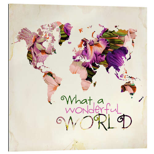 Quadro em plexi-alumínio What a wonderful world (Map)