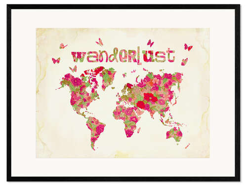 Impresión de arte enmarcada Wanderlust Rosa
