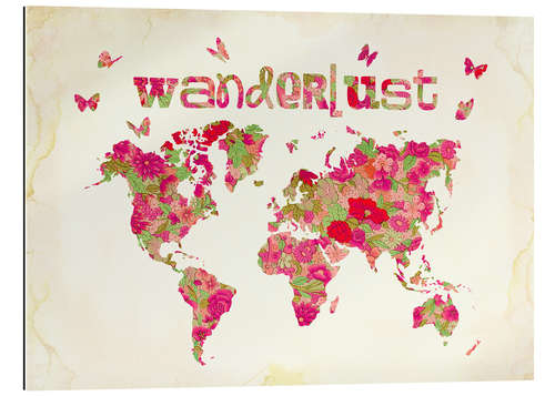 Quadro em plexi-alumínio Wanderlust Rosa