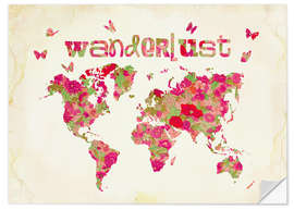 Vinilo para la pared Wanderlust Rosa