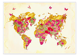 Poster Summer World Map