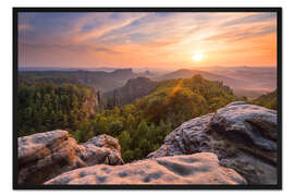 Gerahmter Kunstdruck Carolafelsen