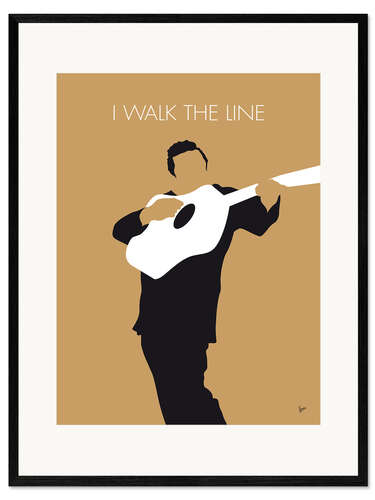 Gerahmter Kunstdruck Johnny Cash - I Walk The Line
