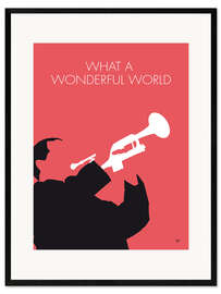 Impressão artística com moldura Louis Armstrong - What A Wonderful World