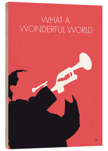 Quadro de madeira Louis Armstrong - What A Wonderful World