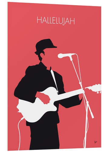 Foam board print Leonard Cohen - Hallelujah