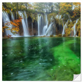 Selvklebende plakat Plitvice Waterfalls