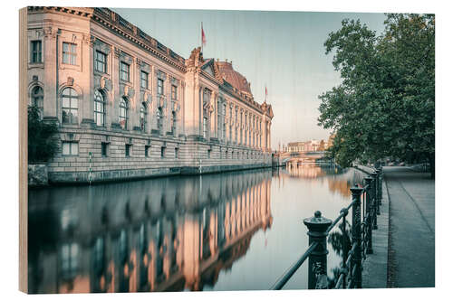 Obraz na drewnie Bode Museum Reflection in the River Spree