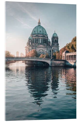 Acrylglasbild Berliner Dom im aufgehenden Herbstlicht