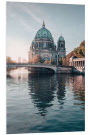 Foam board print Berliner Dom in rising autumn light