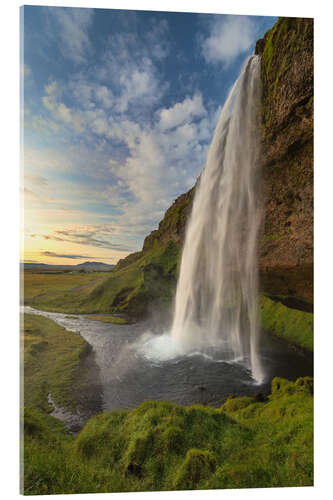 Acrylglasbild Seljalandfoss Sommer