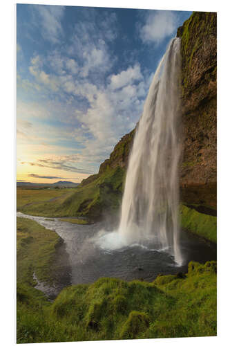 Print på skumplade Seljalandfoss Summer