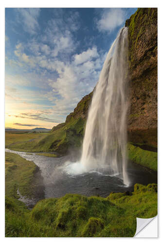 Selvklebende plakat Seljalandfoss Summer