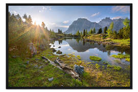 Gerahmter Kunstdruck Dolomiten Sonnenuntergang