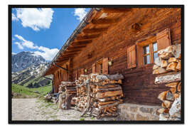 Gerahmter Kunstdruck Mahlknecht Hütte auf der Seiser Alm (Südtirol)