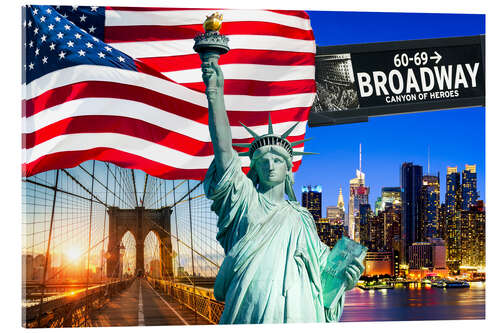 Obraz na szkle akrylowym New York City Photo Collage with Statue of Liberty