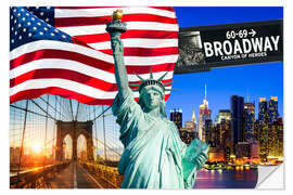 Sticker mural New York City Photo Collage with Statue of Liberty