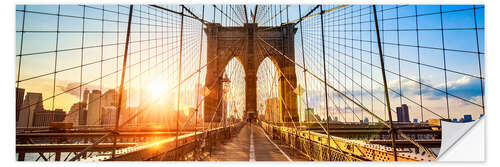 Selvklæbende plakat Brooklyn Bridge in New York City, USA